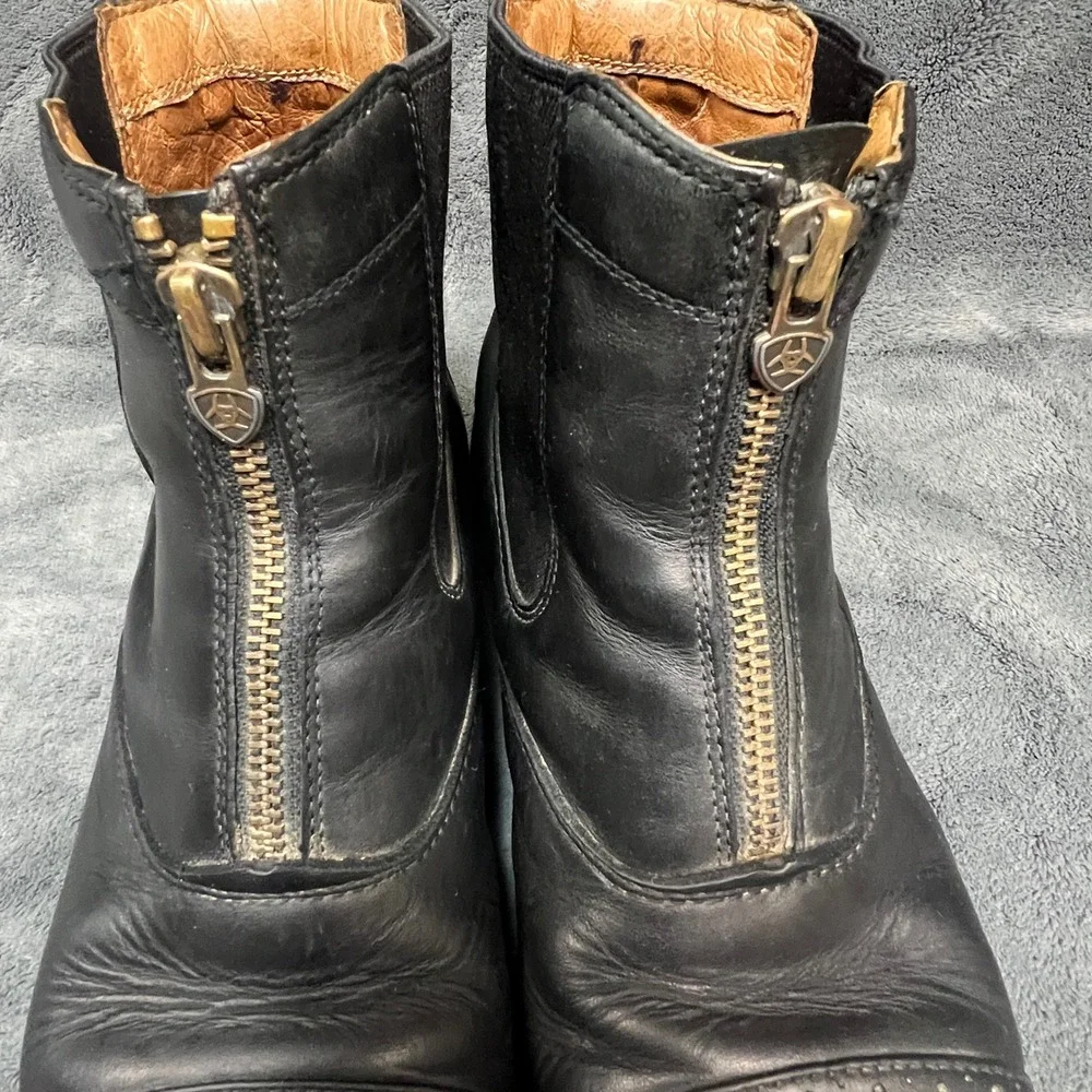 Ariat Cobalt VX Black Leather Front Zip Paddock Riding Boots Womens 9.5B